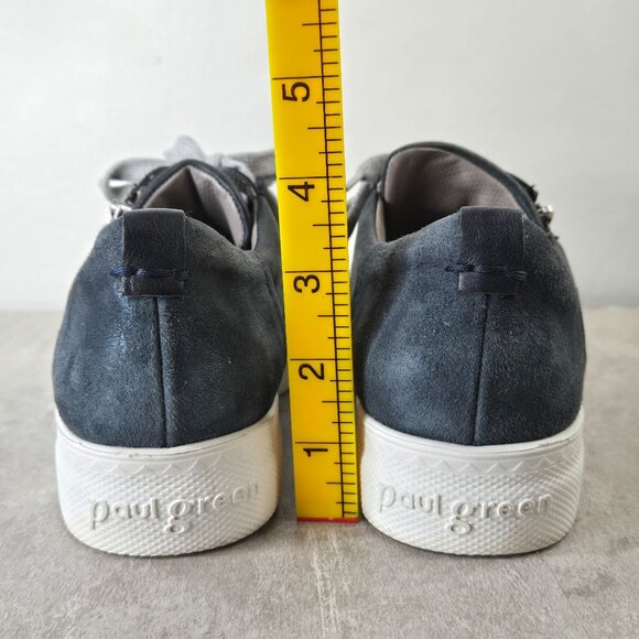 Paul Green Toby Sneakers Size 7.5 Gray Leather Low Top Comfort Sporty Moto Shoes - Picture 4 of 12